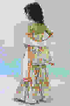 Multi-Colored Printed Gathered Suit Set image number 4