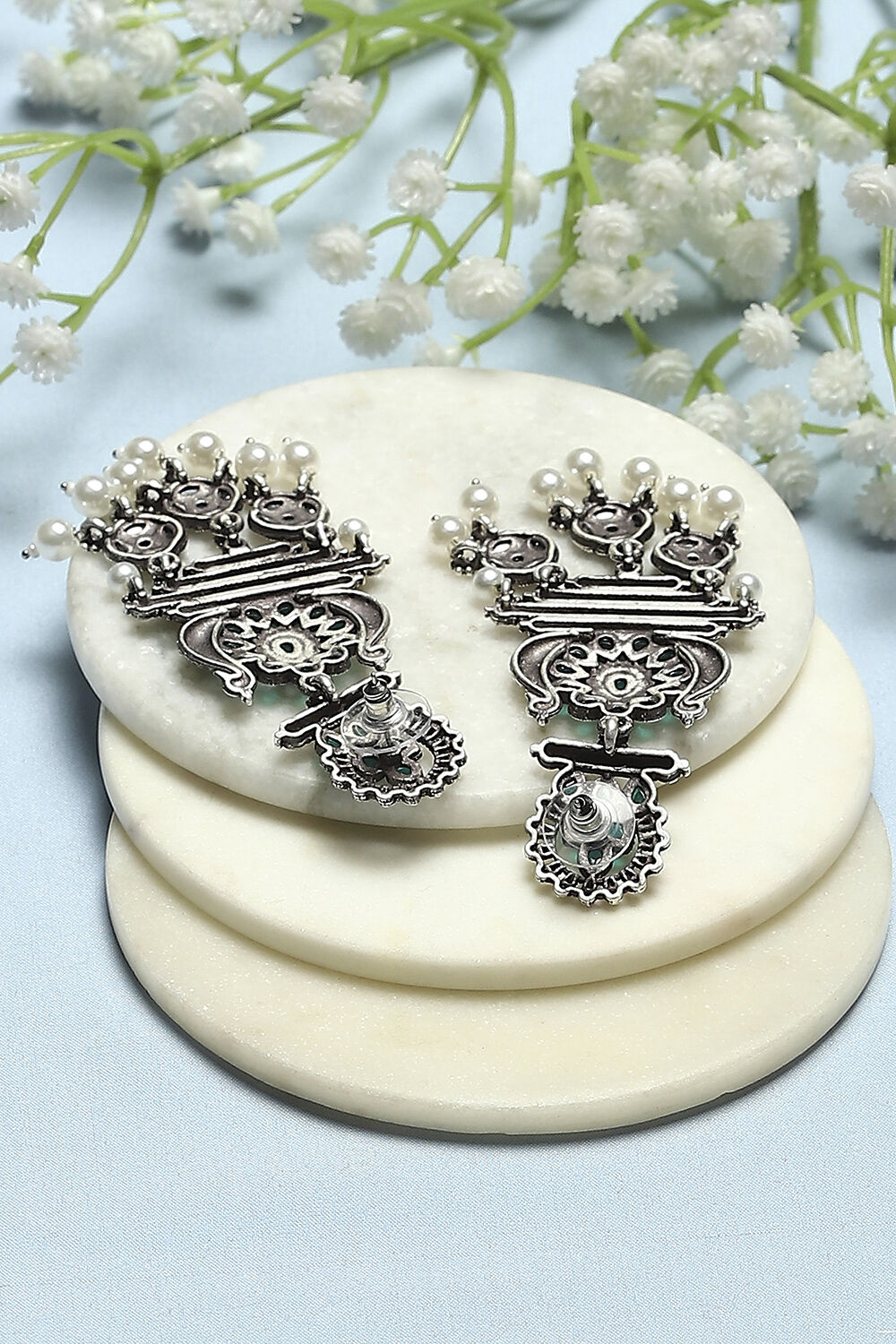 Green Oxidised Casual Danglers image number 2