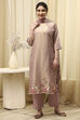 Coral Tissue Machine Embroidered Unstitched Suit Set image number 7