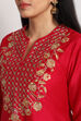Pink Poly Viscose Straight Kurta Slim Pant Suit Set image number 1