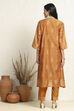 Beige Chanderi Printed Unstitched Suit Set image number 5