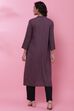 Blue Rayon A-Line Printed Kurta image number 3