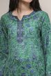 Indigo Polyester Straight Printed Short Kurta image number 1