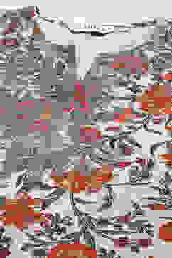 Beige Crepe Floral Printed Straight Suit Set image number 2