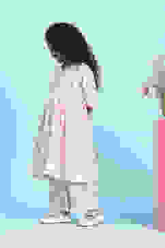 Pink Cotton Printed Gathered Suit Set image number 3