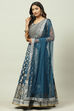 Teal Art Silk Lehenga Set image number 5