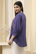 Blue Printed Straight Short Kurta image number 4