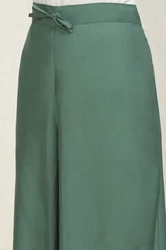 Teal Chanderi Unstitched Suit Set image number 3