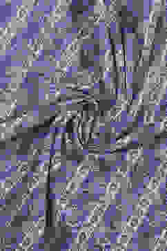 Blue Cotton Screen Print Unstitched Suit Set image number 2