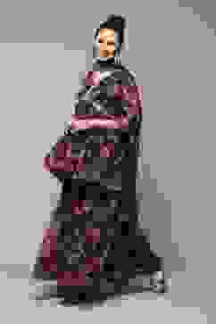 Black Polyester Gathered Kurta Garara Suit Set image number 5