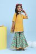 Yellow Cotton Printed Straight Suit Set image number 5