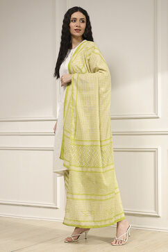 Green Cotton Straight Suit Set image number 3