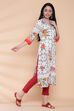 Cream Cotton Straight Printed Kurta image number 4