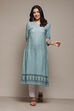 Turquoise Bandhani Printed Straight Kurta