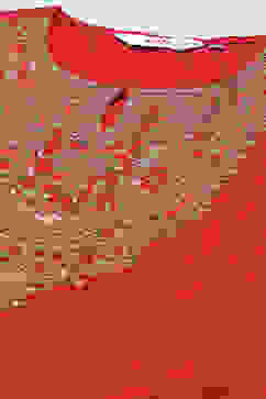 Coral Red LIVA Gathered Kurta Parallel Pants Suit Set image number 1