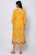 Teal Cotton A-Line Printed Kurta image number 4