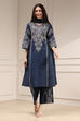 Blue Pure Cotton Printed Straight Suit Set image number 6