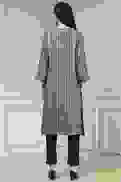 Blue Printed Straight Kurta image number 3