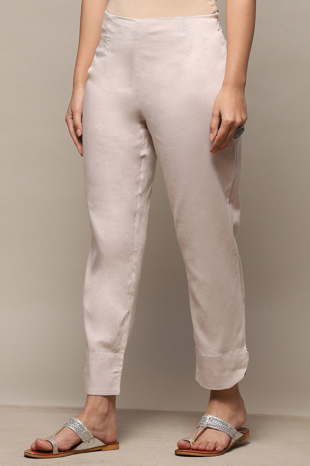 Grey Viscose Blend Pant image number 2