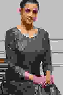 Bottle Green LIVA Straight Printed Kurta image number 6