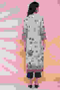 Peach Cotton Straight Kurta image number 5