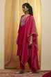 Fuschia Viscose Rayon Straight Suit Set image number 3