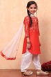 Blue and White Cotton Printed Straight Suit Set image number 3