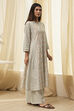 Blue Pure Cotton A-Line Kurta Set  image number 5