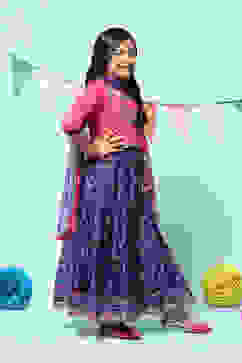 Pink Purple Viscose Short Kurta Yarndyed Suit Set image number 6