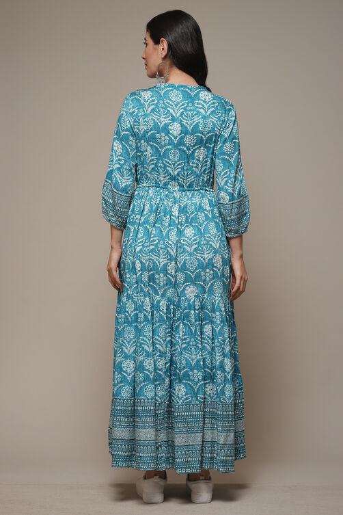 Orange Rayon Tiered Dress image number 2