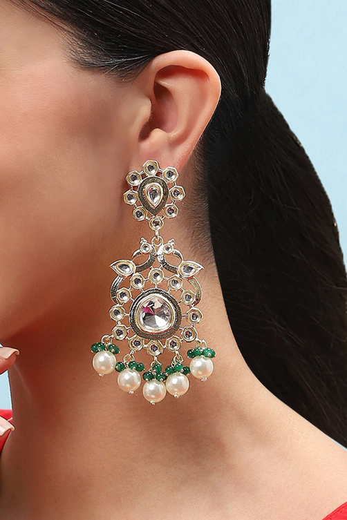 Gold Brass Earrings image number 3