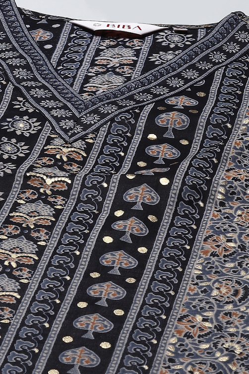 Brown Poly Viscose Straight Printed Kurta image number 1