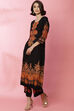 Black Straight LIVA Printed Kurta image number 2