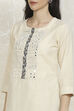 Off-White Cotton Machine Embroidered Unstitched Suit Set image number 2