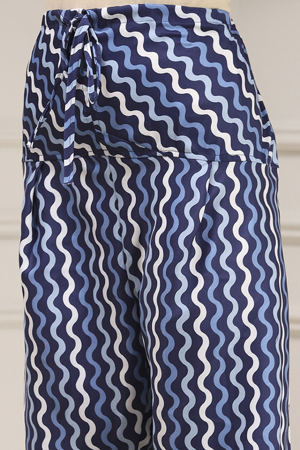 Indigo Cotton Modal Digital Print Unstitched Suit Set image number 3