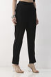 Black Viscose Lycra Regular Pants image number 4