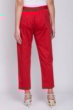 Red Cotton Printed Pants image number 5