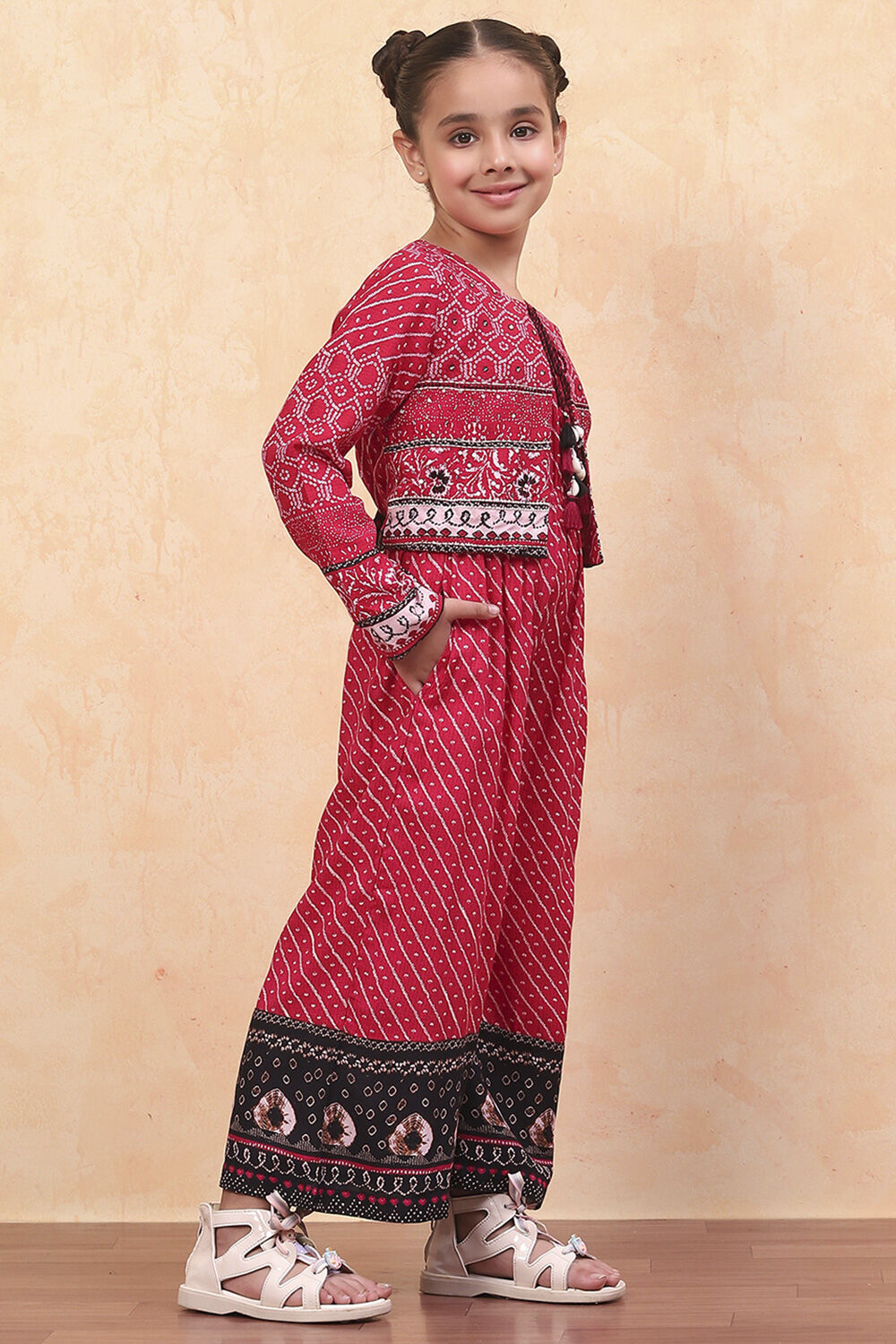 Red Rayon Straight Dress image number 4