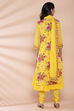 Yellow Cotton Double Layered Kurta Churidar Suit Set image number 10
