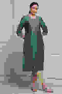 Blue Viscose Blend Solid Straight Kurta image number 0