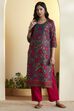 Blue Cotton Straight Kurta image number 5