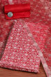 Pink Cotton Floral Printed Unstitched Suit Set image number 0