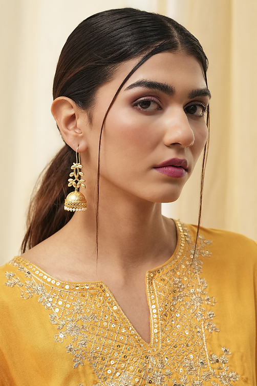 Gold Alloy Jhumka image number 3