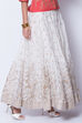 Off White Gold Metallic Print Skirt image number 0
