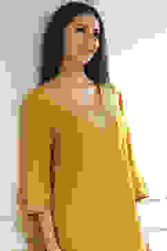 Yellow Solid Straight Kurta image number 1