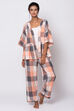 Peach Reversible Yarndyed Loungewear Set image number 0