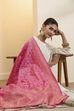Pink Poly Banarasi Dupatta image number 1