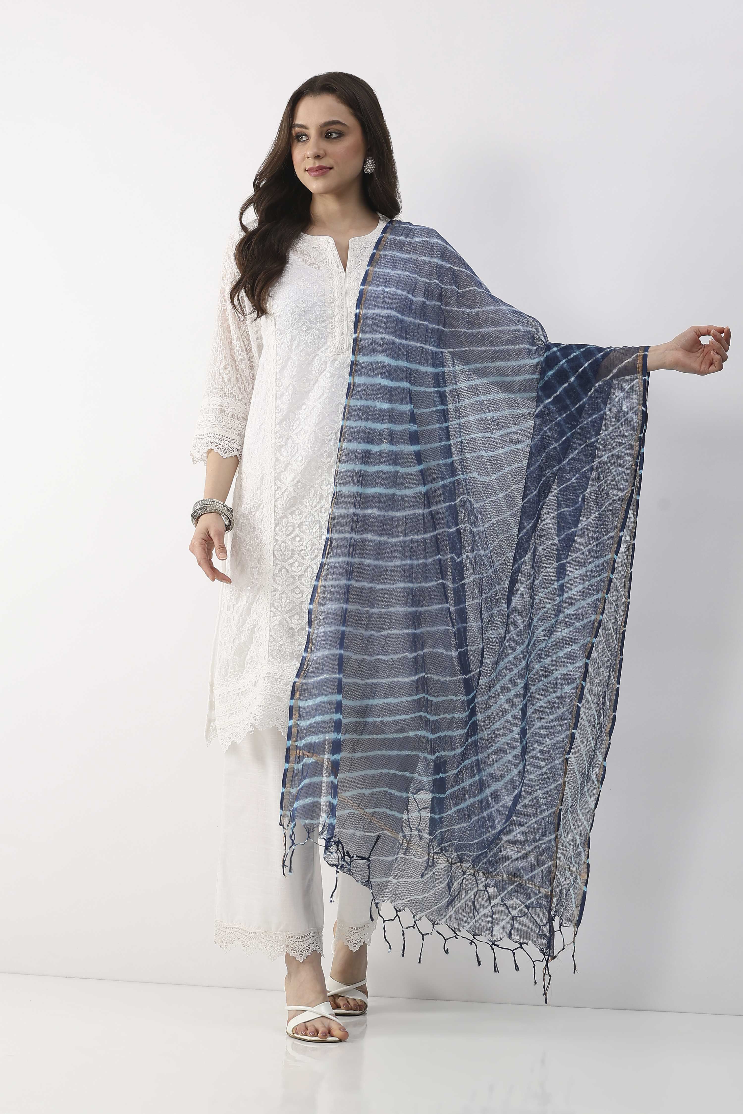 Blue  Na Dupatta image number 3