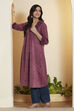 Old Rose Cotton A Line Kurta image number 0