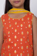 Orange Cotton Garara Kurta Sharara Suit Set image number 1